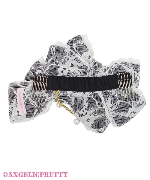 Shiny Princess Ribbon Comb - Black - Click Image to Close