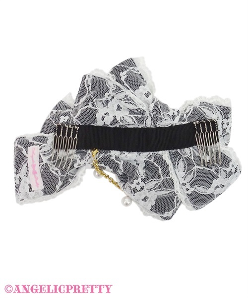 Shiny Princess Ribbon Comb - Black