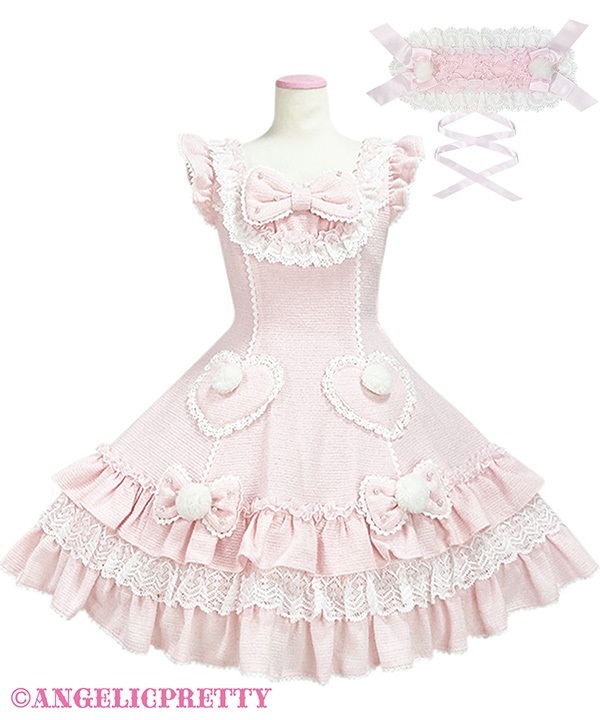 Snow Doll Jumperskirt Set - Pink
