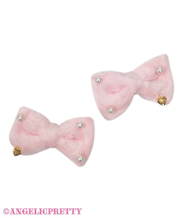 Snow Ribbon Clip Set - Pink