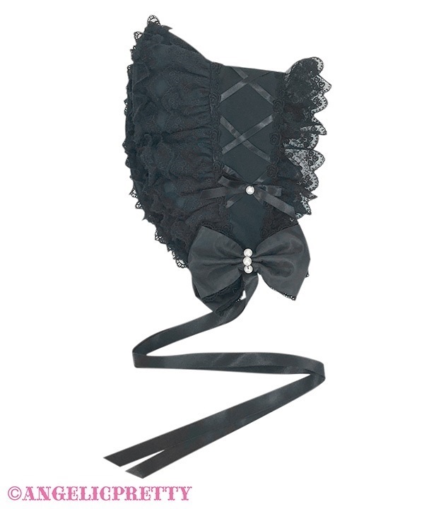 Spindle Angelic Princess Half Bonnet - Black