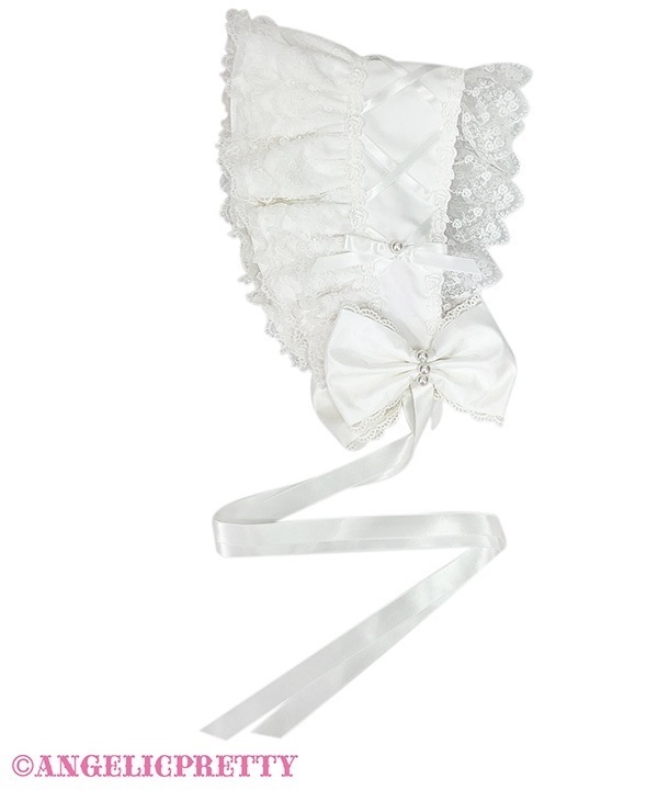 Spindle Angelic Princess Half Bonnet - White