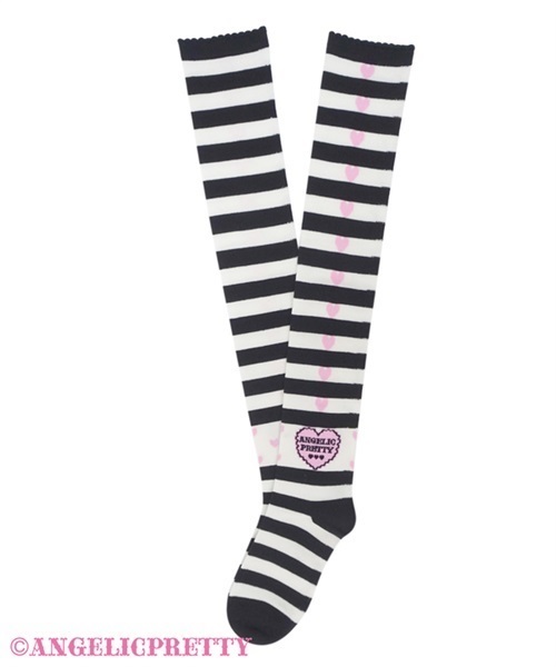 Sprinkle Heart Border Over Knee - Black