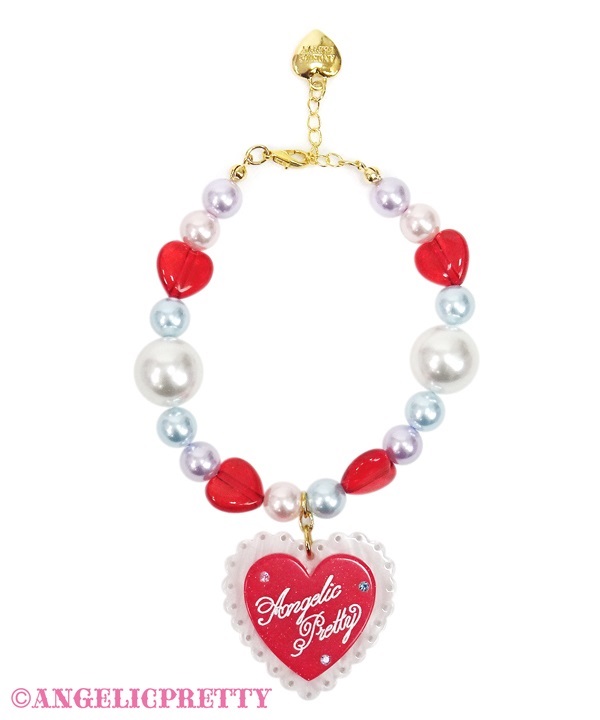 Sprinkle Heart Bracelet - Red
