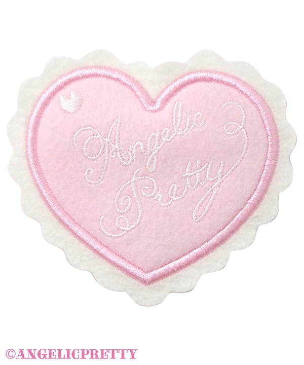 Sprinkle Heart Patch Clip - Pink x White