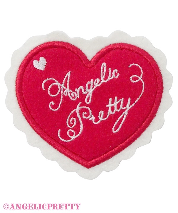 Sprinkle Heart Patch Clip - Red x White