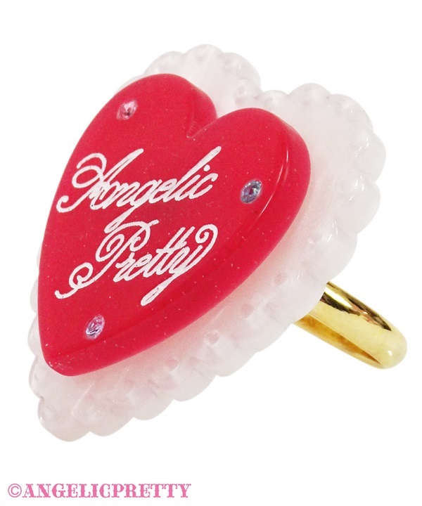 Sprinkle Heart Ring - Red