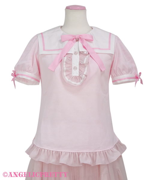 Square Sailor Cutsew - Pink