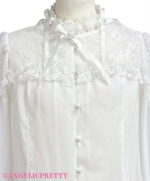 Standing Collar Blouse - White