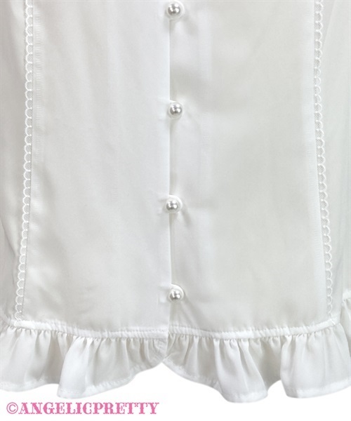 Standing Collar Blouse - White - Click Image to Close