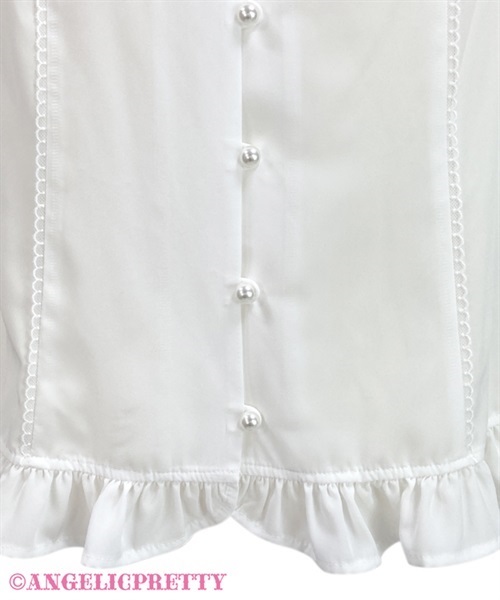 Standing Collar Blouse - White - Click Image to Close