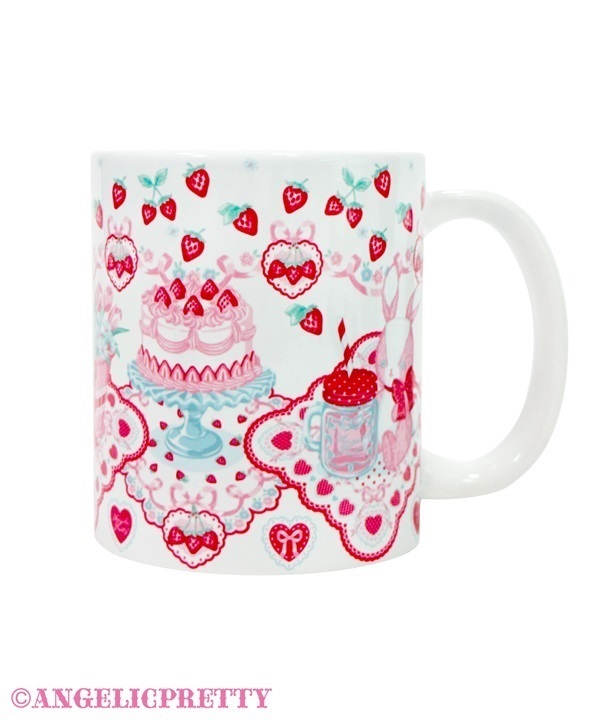 Strawberry Cake Party Mug Cup - White