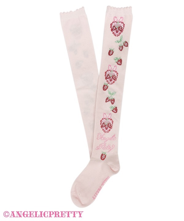 Strawberry Cake Party Over Knee - Pink