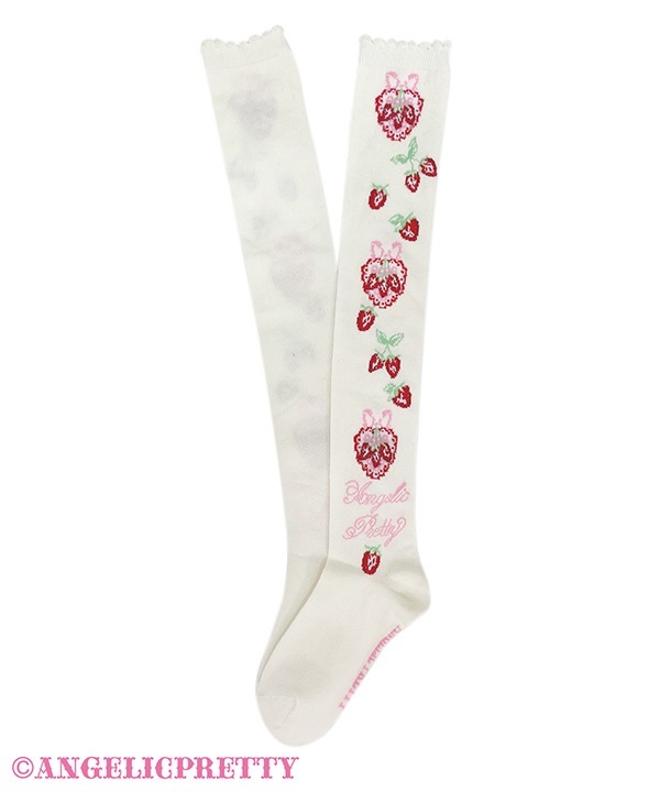 Strawberry Cake Party Over Knee - White