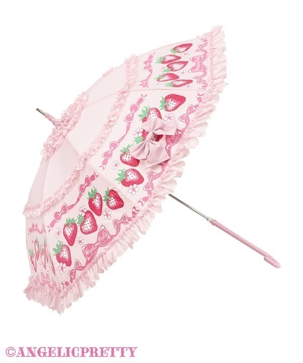 Strawberry Ribbon Umbrella - Pink