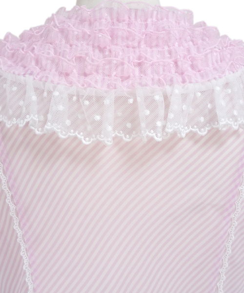 Stripe Chiffon Blouse - Pink