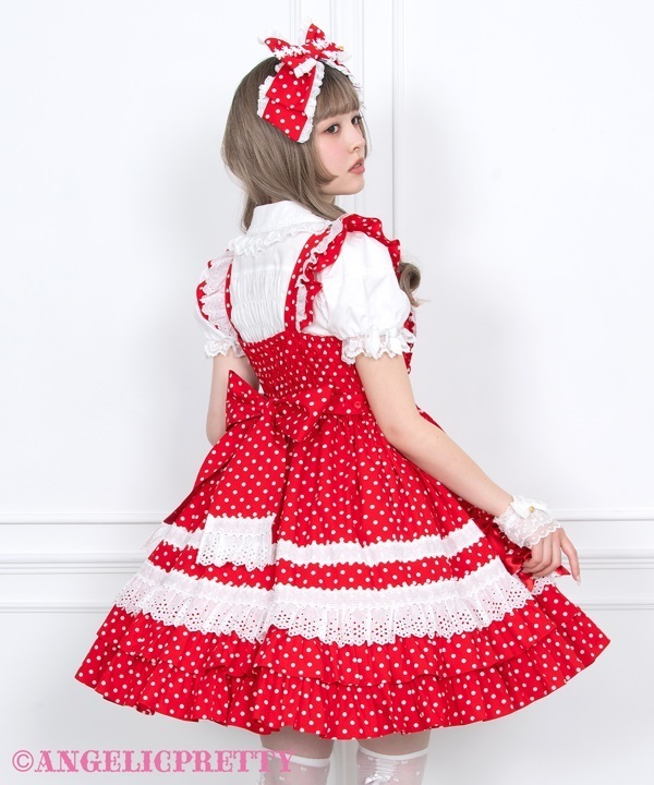 Sugar Frill Jumperskirt - Red - Click Image to Close