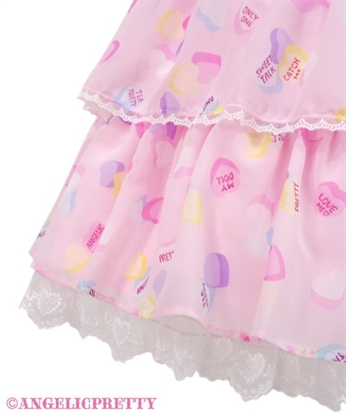 Sugar Hearts Tiered Skirt - Black