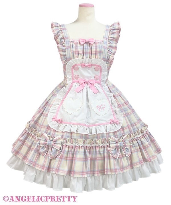 Sugary Tartan Check Jumperskirt - Ivory