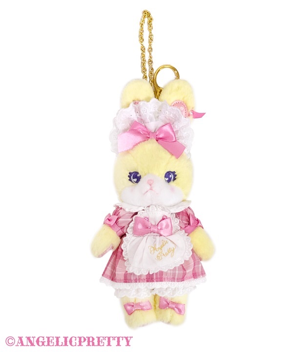 Sugary Tartan Check Lyrical Bunny Charm - Yellow