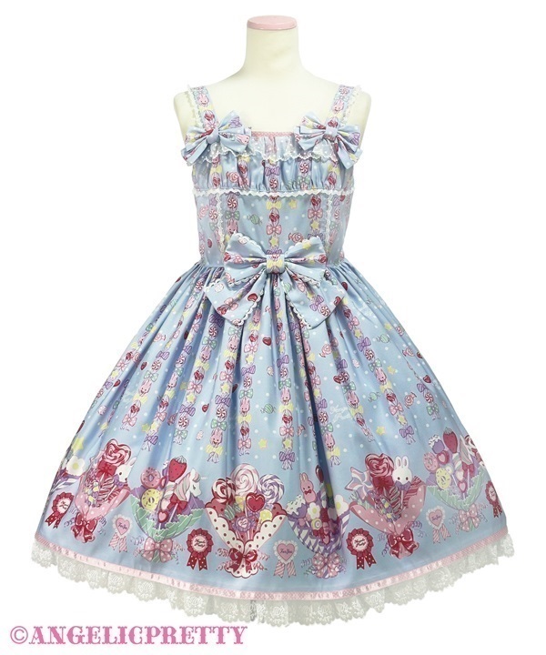 Sweet Candy Bouquet Jumperskirt - Sax