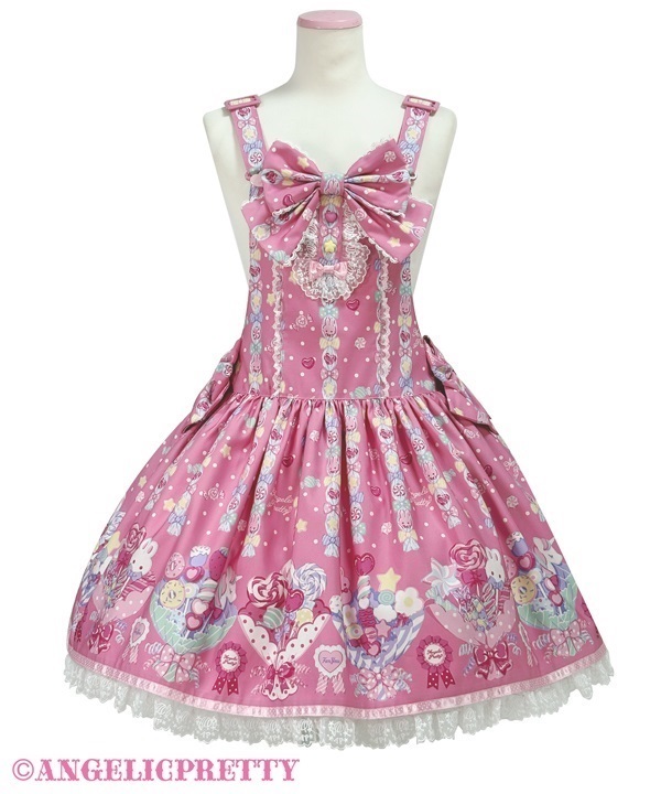 Sweet Candy Bouquet Salopette - Deep Pink