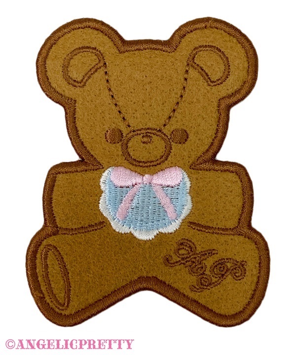 Sweet Cookie Bear Patch Clip - Brown