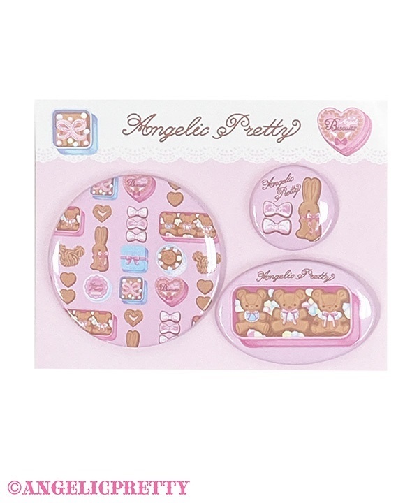 Sweet Cookie Box Pin Badge Set - Pink