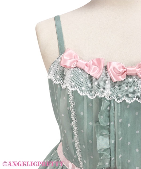Sweet Dot Chiffon Jumperskirt - Mint [252J08-020686-mt] - $342.00