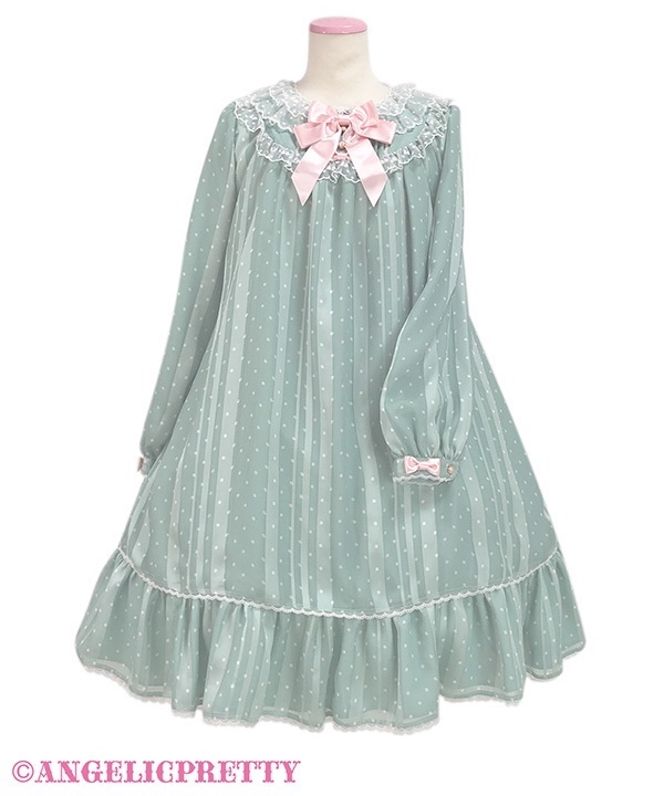 Sweet Dot Chiffon One Piece - Mint