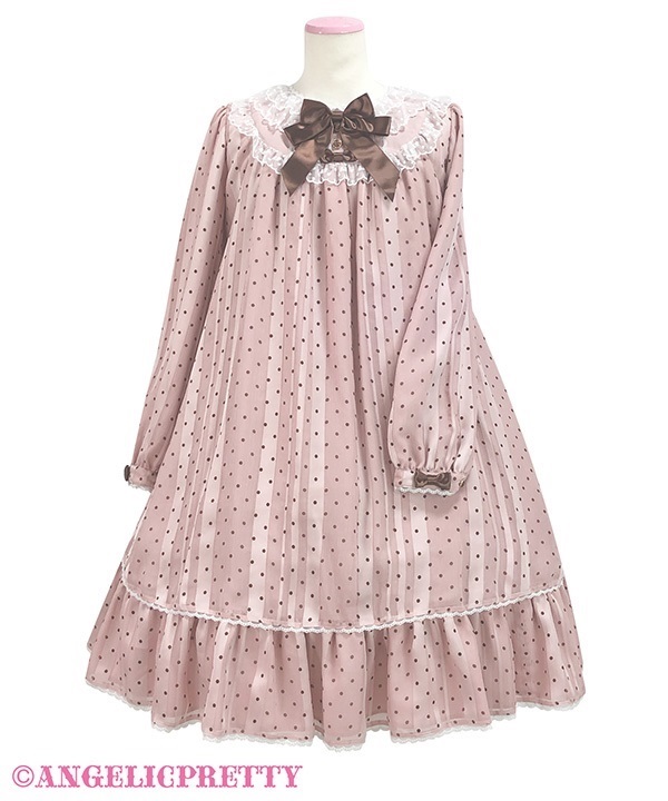 Sweet Dot Chiffon One Piece - Pink