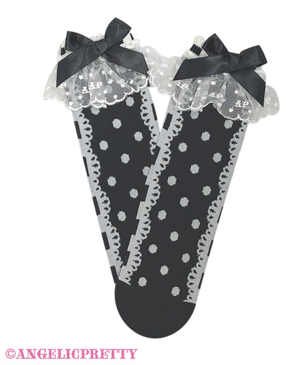 Sweet Dot Crew Socks - Black