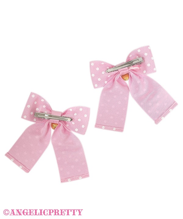 Sweet Dot Ribbon Clip Set - Pink [252KH05-110640-pk
