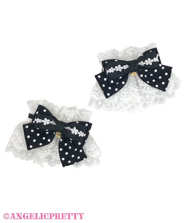 Sweet Dot Ribbon Cuffs - Black