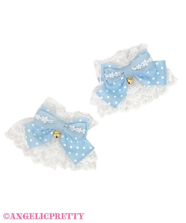 Sweet Dot Ribbon Cuffs - Sax