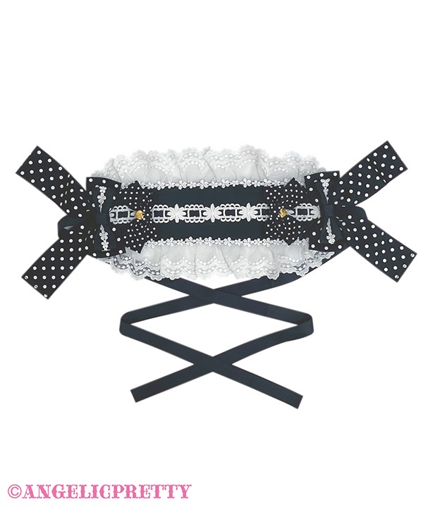 Sweet Dot Ribbon Headdress - Black