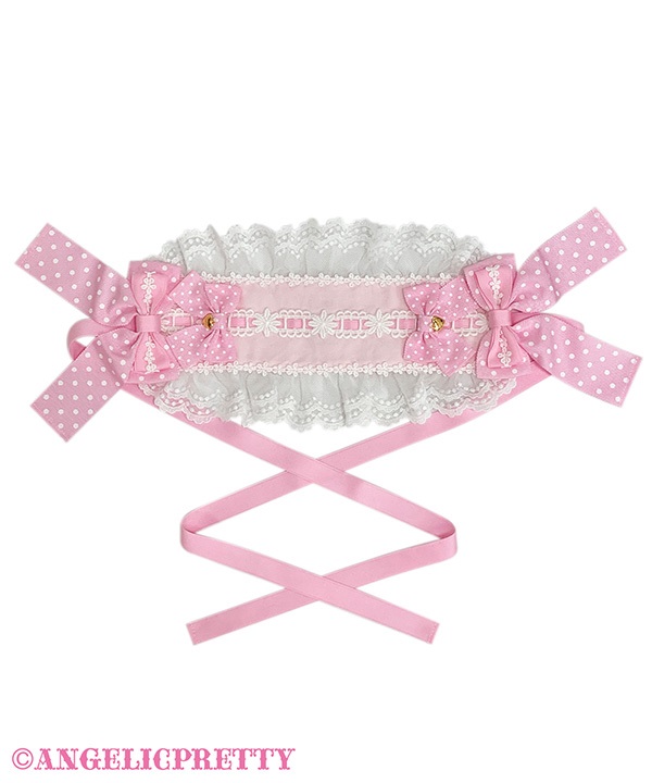 Sweet Dot Ribbon Headdress - Pink