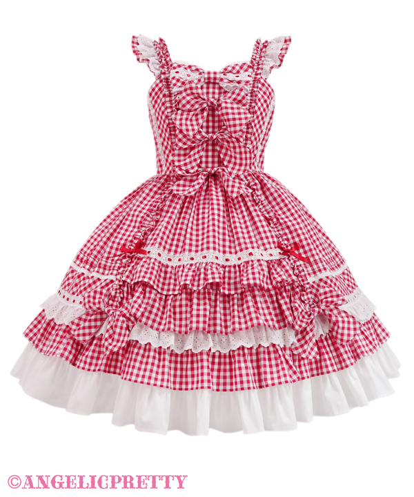 Sweet Frill Jumperskirt - Red