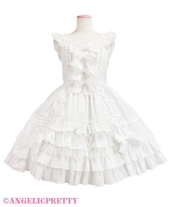 Sweet Frill Jumperskirt - White