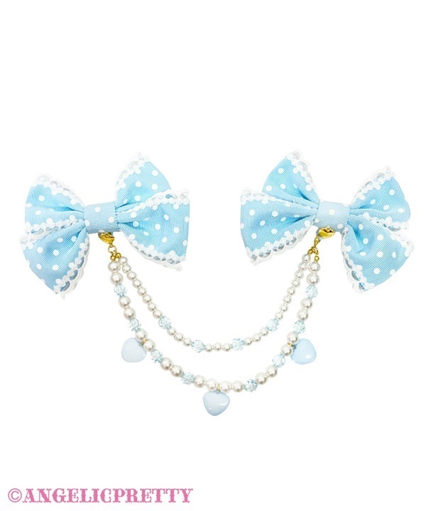Sweet POP Heart Dot Ribbon Clip - Sax