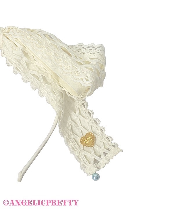 Sweet Torchon Ribbon Headbow - Sax