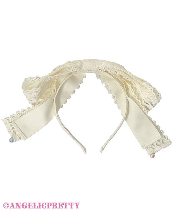 Sweet Torchon Ribbon Headbow - Sax