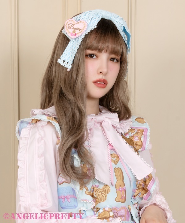Sweet Torchon Ribbon Headbow - Sax