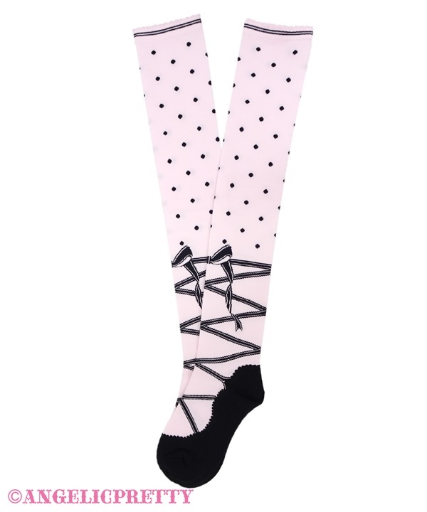 Toe Shoes Over Knee - Pink x Black