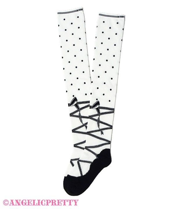 Toe Shoes Over Knee - White x Black
