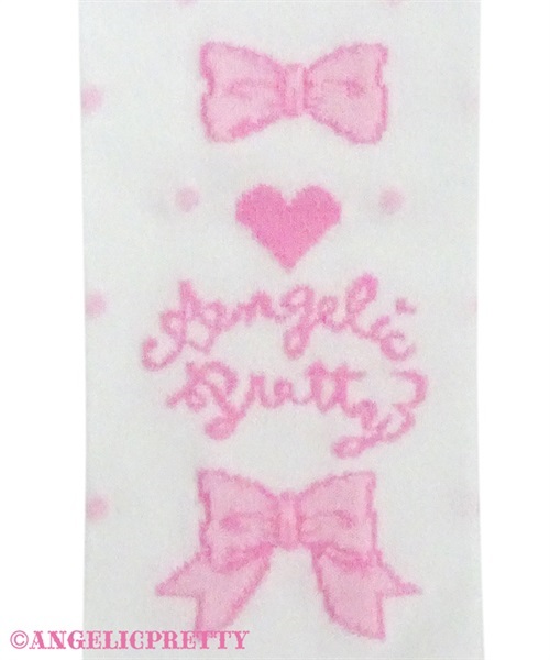 Topping Hearts Over Knee - White x Pink