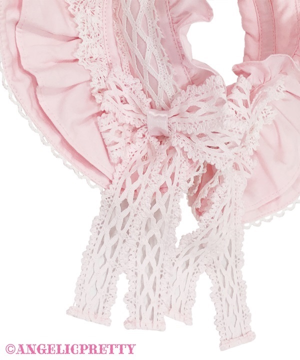 Torchon Lace Brim Headbow - Pink