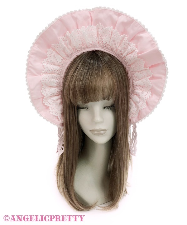 Torchon Lace Brim Headbow - Pink