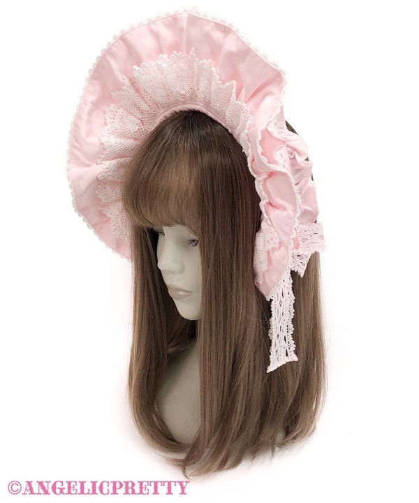 Torchon Lace Brim Headbow - Pink