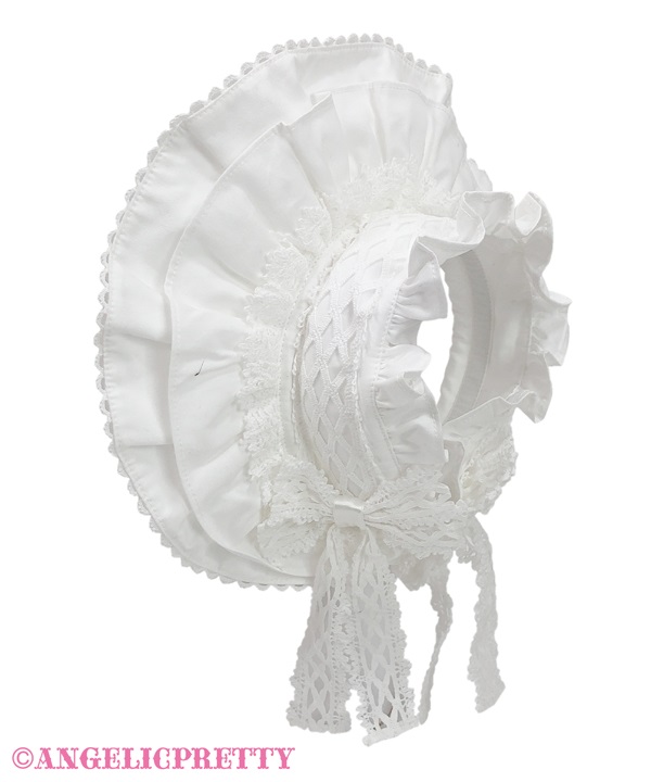 Torchon Lace Brim Headbow - White